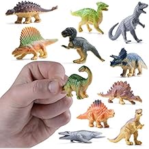 PREXTEX Mini Dinosaur Figures Toys Box (12 Count) | Best for Party Favors, Plastic Small Cupcake/Cake Toppers
