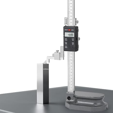 12" (300mm) Digital Height Gauge, 0.0005" Resolution | Heavy-Duty Cast Iron Base, Fine Micro-Adjustment, ABS/INC Modes, Includes Carrying Case & Batteries, Machinist Measuring Tool